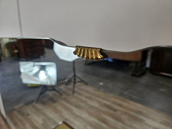 Tocador de madera de raíz con espejo, Cómodas, Vidrio, Marrón, Mid Century Modern (foto 4 de 15)
