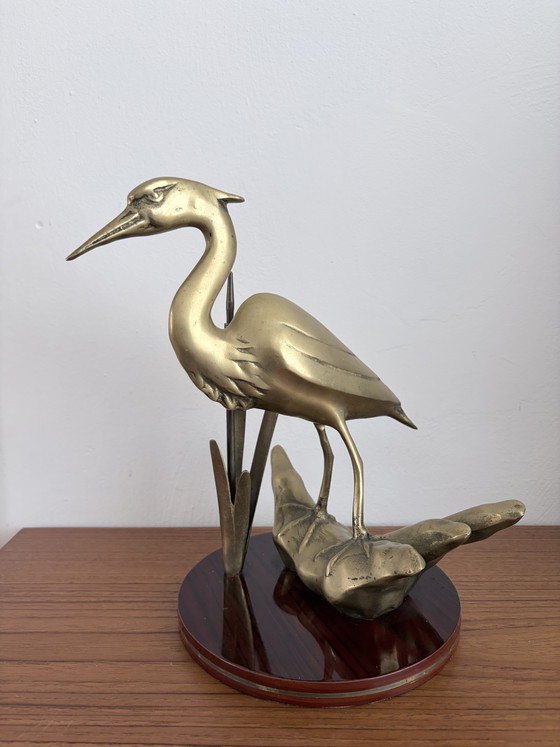 Messing reiger beeld – Decoratieve objecten, Brass (photo 2 of 11)