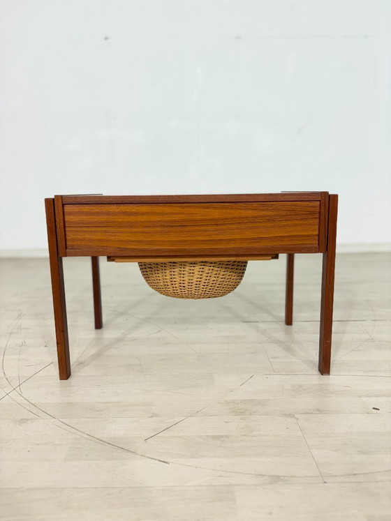 Image 1 of Beautiful mid-century teak sewing table / 1960s chest of drawers / teak chest of drawers / vintage side table