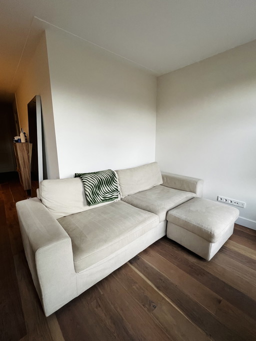 Decor Amsterdam 4-zits bank met losse hocker beige