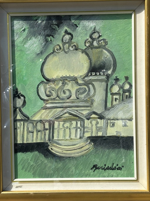 Oil on Canvas Painting of Venice by Remo Brindisi, 1970s – schilderijen tekeningen (photo 2 of 7)
