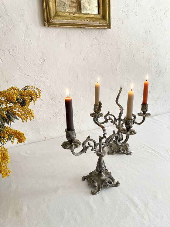 Image 1 of Candelabro a due luci, stile Luigi XV