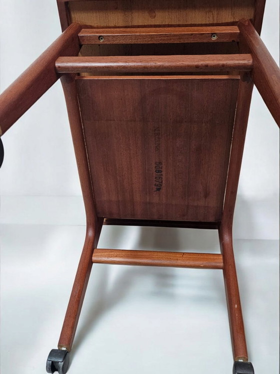 Image 1 of Mid - Century Nils Bach teak side table trolley bar trolley 1960s