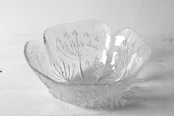 Image 1 of Ciotola Mid-Century in vetro trasparente/Prezzemolo di mucca Design di Pertti Kallioinen/Finlandia/Anni '70