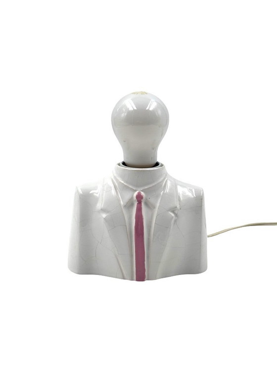 Image 1 of Postmoderne keramische tafellamp in de vorm van een buste, Italië, jaren 80