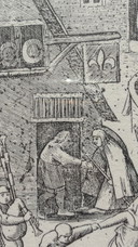 Incisione su Rame Antica Da Pieter Bruegel il Vecchio - "La Fiera di Hoboken" (Ca. XVII-XVIII Secolo) – In Bella Cornice (50x36 