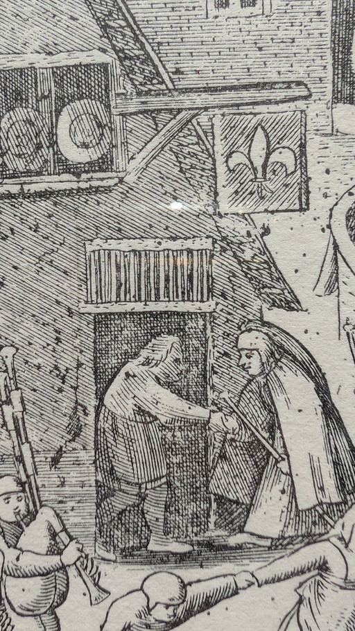 Antique Copper Engraving After Pieter Bruegel The Elder - "The Kermesse of Hoboken" (Ca. 17th-18th Century) – (photo 2 of 5)