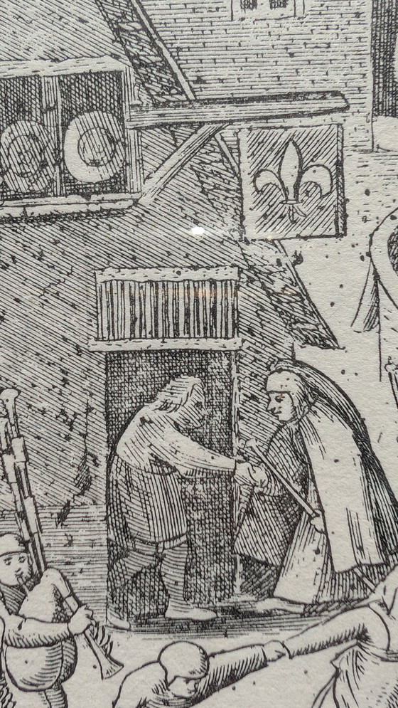 Antique Copper Engraving After Pieter Bruegel The Elder - "The Kermesse of Hoboken" (Ca. 17th-18th Century) – (photo 2 of 5)