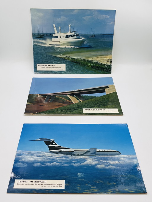 Set of 4 "Design in Britain" cardboard photos