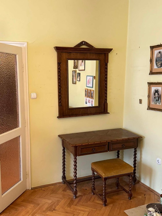 Set toletta coloniale in rovere stile spagnolo, 3 pezzi – Tolette (photo 3 of 7)
