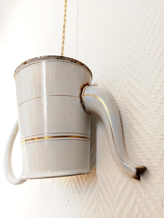 Image 1 of Vintage geëmailleerde theepot hangend