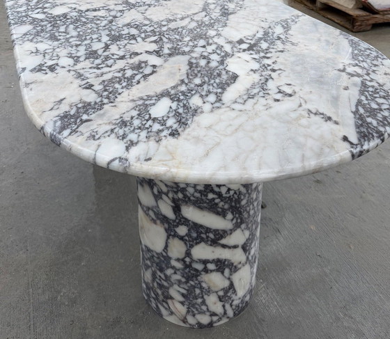 Image 1 of Marble dining table oval viola calacatta
