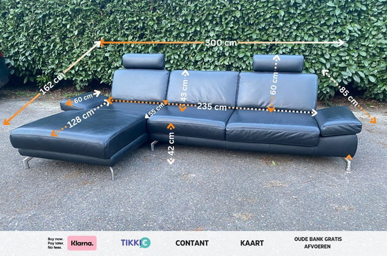 Image 1 of Henders & Hazel Black Corner Sofa – Premium European Comfort – Genuine Leather – Free Delivery