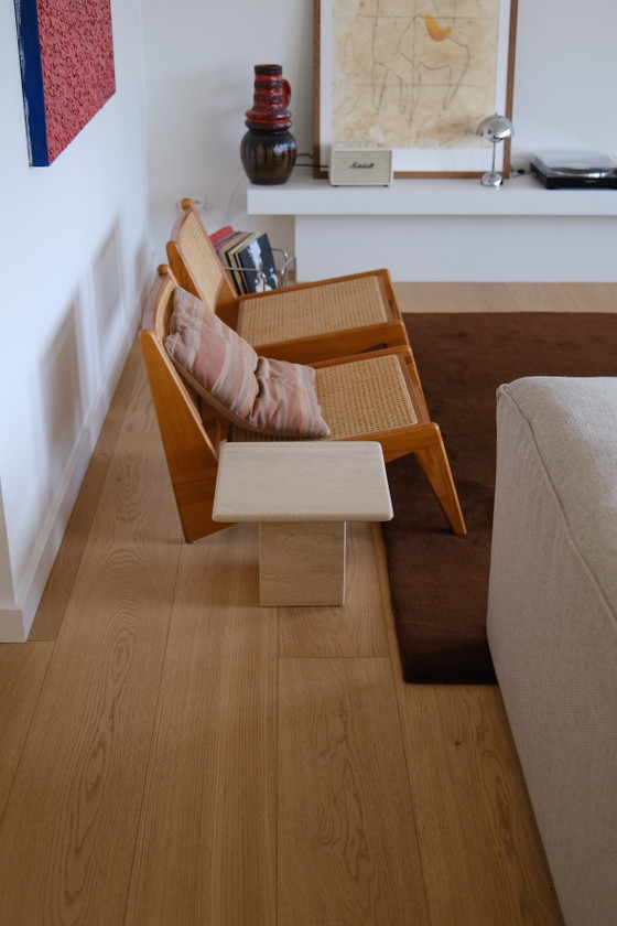 Set of 3 travertine nesting tables | Vintage | Italy 1980s – Coffee tables, Marble (photo 6 of 12)