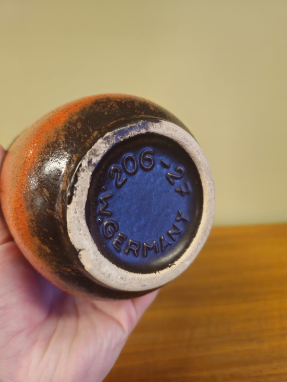 Image 1 of Vintage West Germany Vaas Vaasje Oranje Bruin