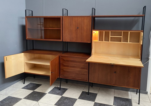 Freistehende Schrankwand Teak 1960s