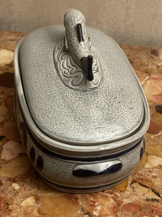 Image 1 of Staffel Steingut Fischterrine oder Heringstopf - Westdeutschland