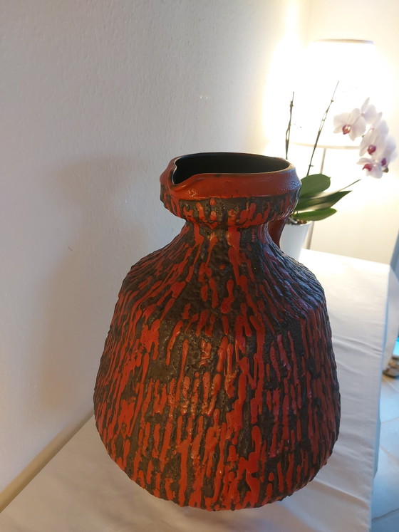 Image 1 of Ceramano "Rubin" 246 Hans Welling, pietra lavica grassa, Mid Century, vaso da pavimento XXL, rarità