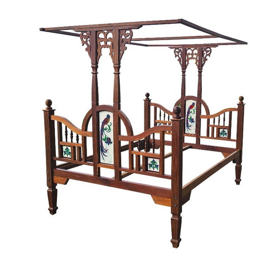 Letto a baldacchino artigianale proveniente da Zanzibar, 1993 | Teak e mogano | 160×200 – Letti matrimoniali (photo 2 of 6)