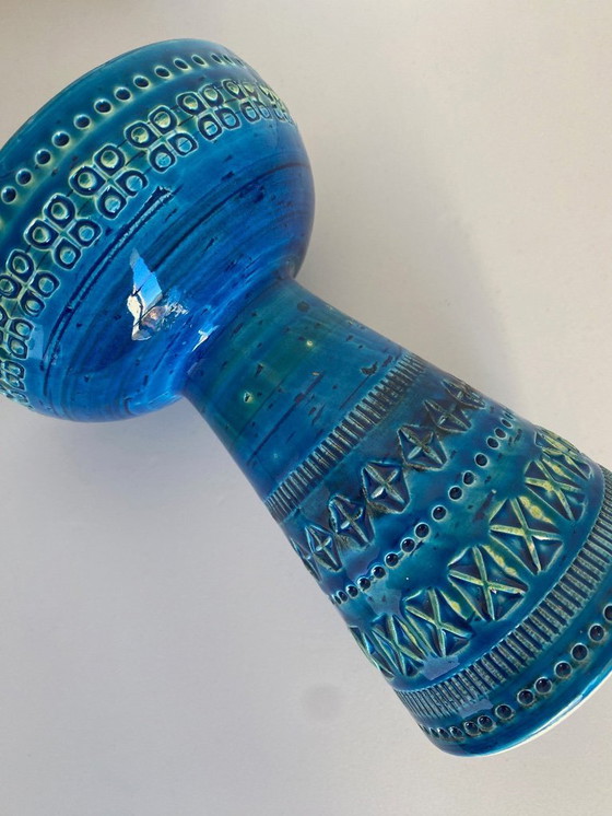 Image 1 of Candeliere firmato Bitossi Rimini Blue – Aldo Londi – Ceramiche italiane di metà secolo