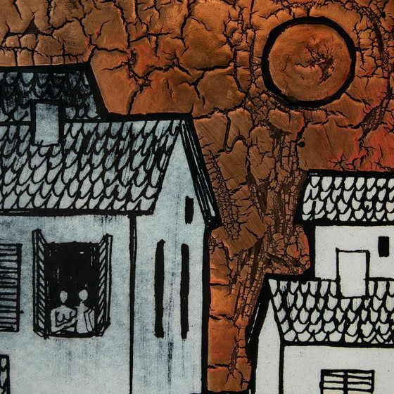 Image 1 of MK11298 Lovers' Lane Emaille-Kunstwerk von Vitus Lőrincz