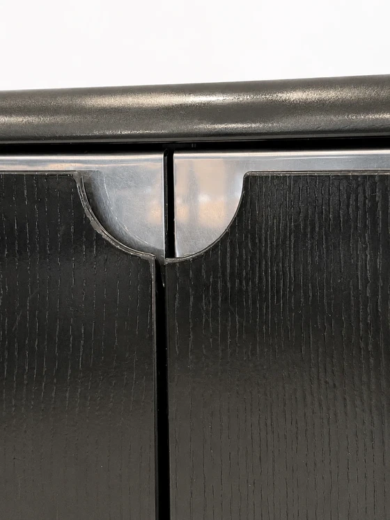 Credenza vintage in rovere tinto nero – Credenze, Wood, Chrome, Postmodern (photo 4 of 6)