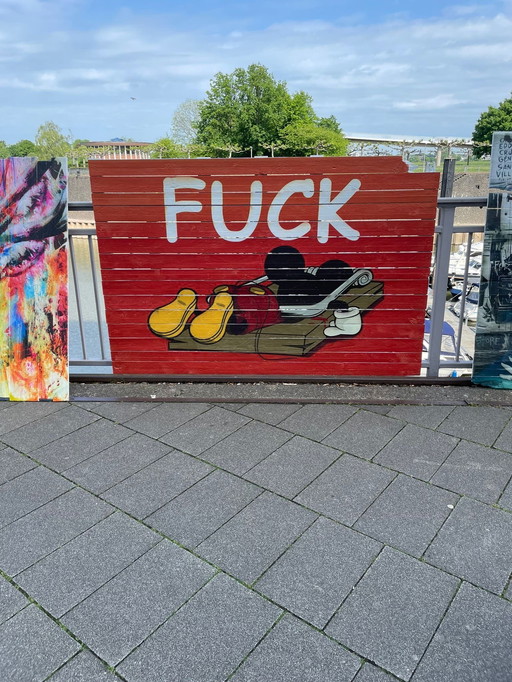 Mickey mouse in klem art piece