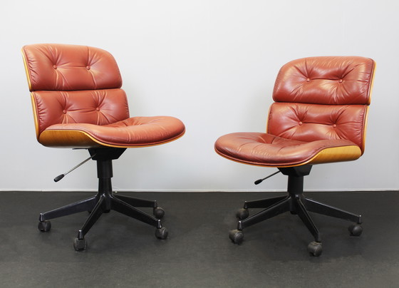 Image 1 of 2X Mim Office Chairs (Mobili Italiani Moderni) Ennio Fazioli Seats