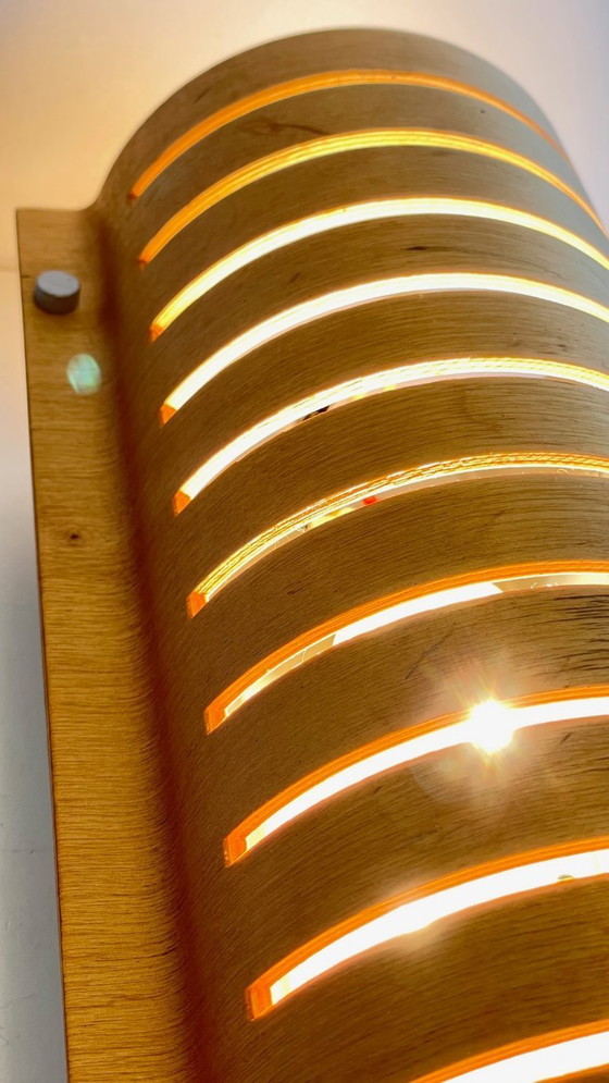 Image 1 of Ikea VINTAGE FOLDED WOOD AND STEEL WALL LAMP