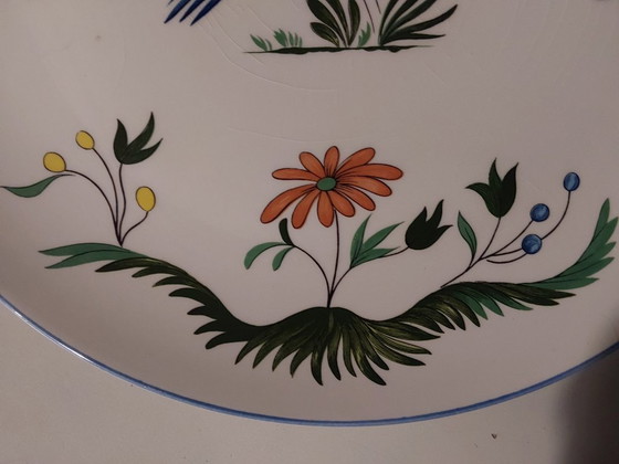 Image 1 of Grand plat Gien oiseau de paradis 