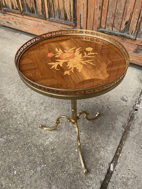 Small Vintage Brass Side Table (photo 3 of 8)