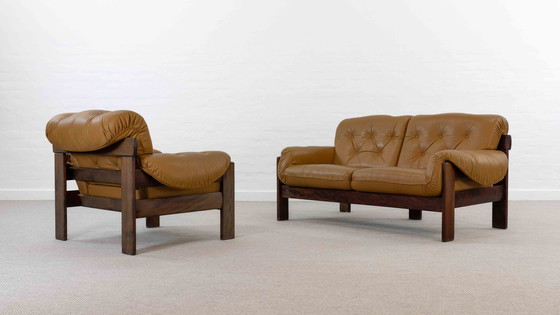 Image 1 of Braziliaanse stijl lederen zitgroep