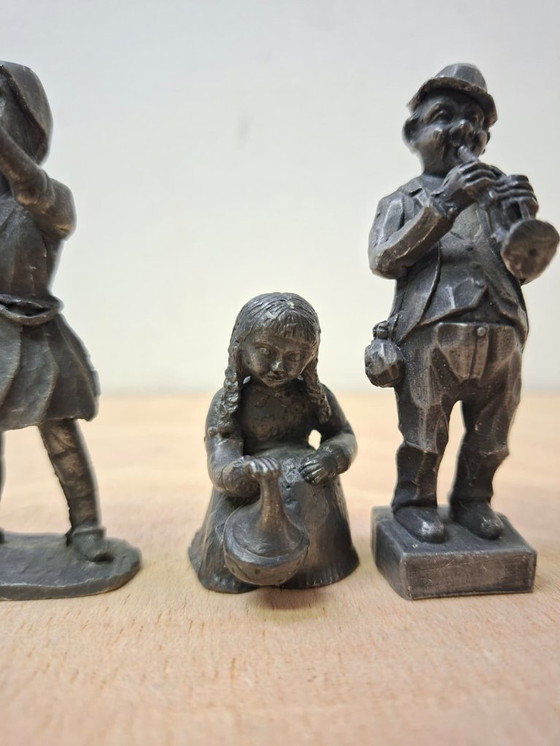 Image 1 of 9x figurine in peltro artigianali - Daalderop & Meeuws