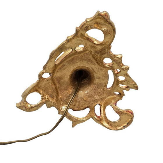 Image 1 of Lámpara de mesa dorada de estilo rococó