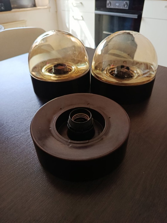 Image 1 of Space age/mid-century / set of 3 TEKA "Bubble" glass lamps