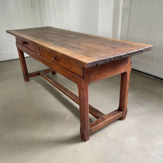 Image 1 of Table de ferme ancienne en bois, fin du XVIIIe siècle, France
