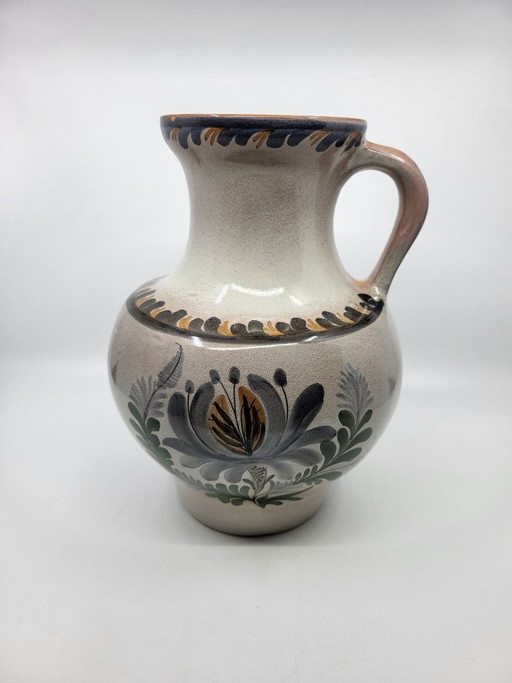 Jean de Lespinasse Vase/Pitcher, Hand-Decorated Ceramic, France, Vintage