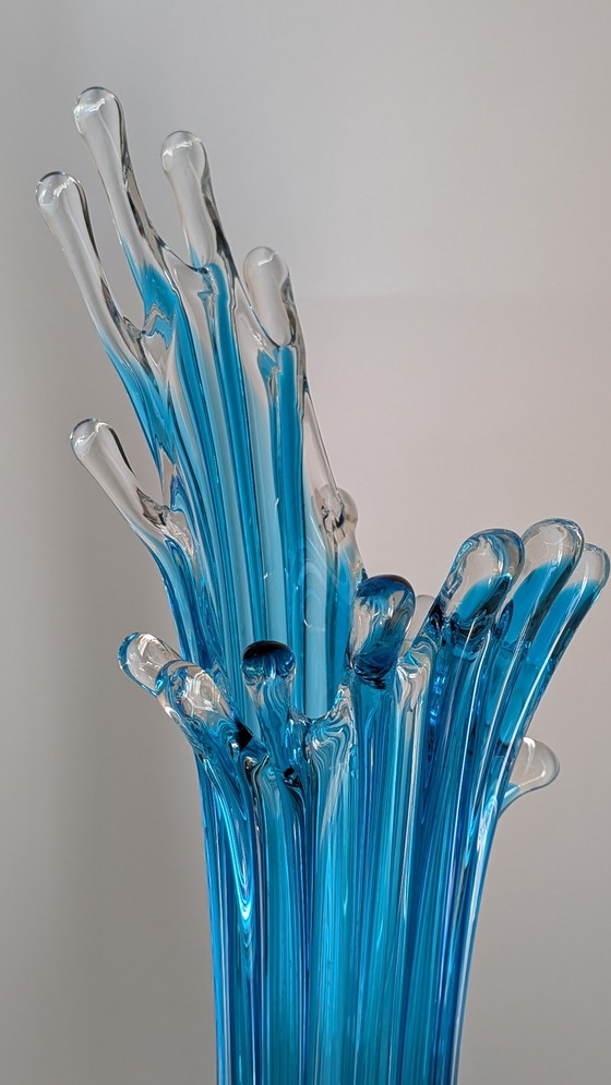 Image 1 of Sculptural Murano Glass Vase in Blue – 45 cm Italian Design