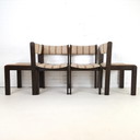4x vintage 70s Brutalist dining chairs