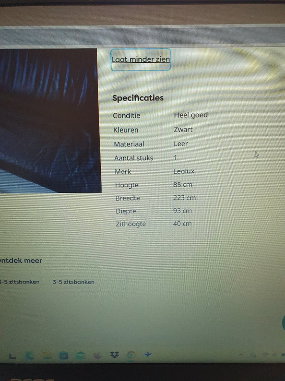 Image 1 of Divano di design Leolux Tango a 3 posti in pelle Senso marrone