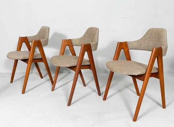 Image 1 of Set di 5 sedie/sedie da pranzo di Kai Kristiansen per Sva Møbler, modello: 'Compas', Danimarca, anni '60