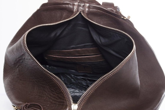 Image 1 of Borsa a tracolla Maison Du Posh in pelle marrone