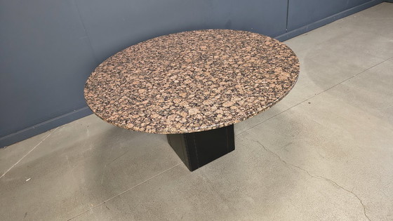 Image 1 of Vintage round granite center table, 1970s