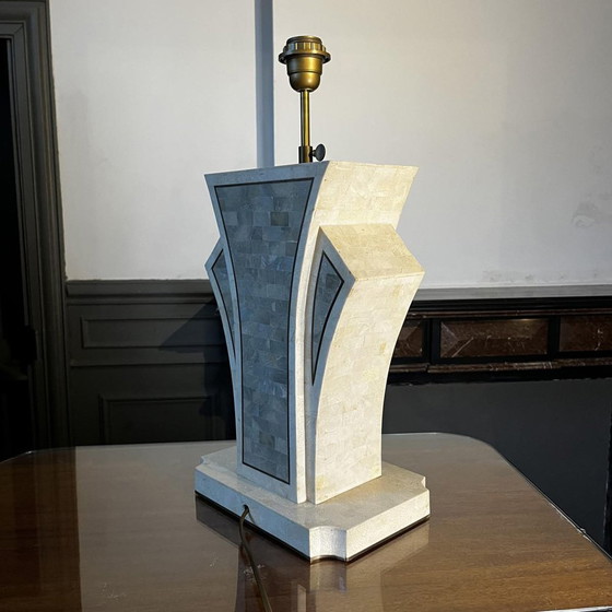 Hollywood Regency Lamp Base in Tessellated Stone & Brass Inlayby Maitland Smith, Usa, 1970s – Table lamps (photo 9 of 17)