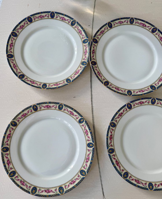 Image 1 of Set van 7 Limoges porseleinen borden, Frankrijk