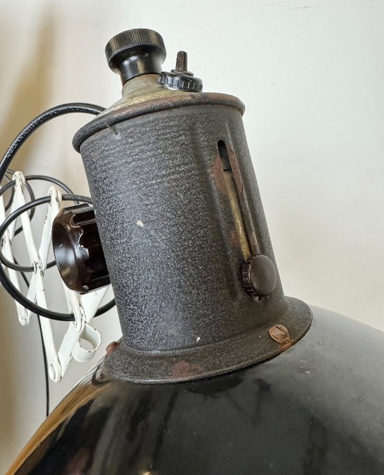 Image 1 of Lampada da parete industriale a forbice in smalto nero, anni '50