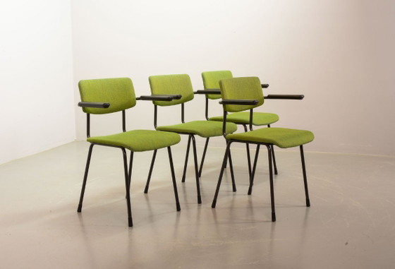 Mid-Century Dutch Design Vivid Green Gispen Dining Chairs Model 1235 by André Cordemeyer, Set of 6. The (photo 5 of 23)