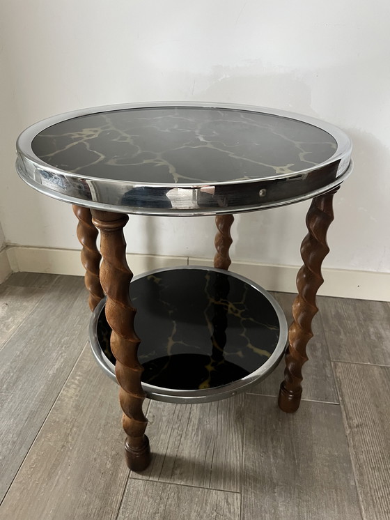 Image 1 of Pratique Art Déco Bijzettafel avec schildpad Shell Accenten