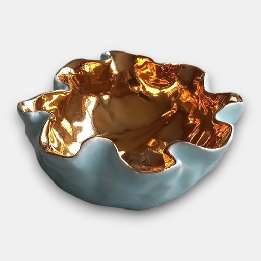 Bol décoratif en céramique vintage (1950-1970) de la période du milieu du siècle (vers 1950-1970).