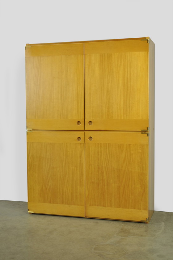 Image 1 of Armoire de rangement italienne vintage du 20e siècle en hêtre par IBISCO, 1970
